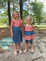 Load image into Gallery viewer, Old Glory Ruffled Tank
