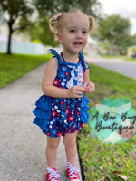 Load image into Gallery viewer, Floral Fireworks Bubble Romper
