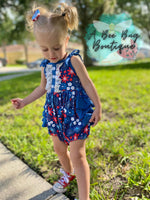 Load image into Gallery viewer, Floral Fireworks Bubble Romper
