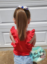Load image into Gallery viewer, Red Racerback Ruffle Tank
