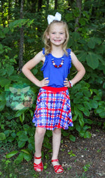 Load image into Gallery viewer, Patriotic Plaid Skirted Shorts
