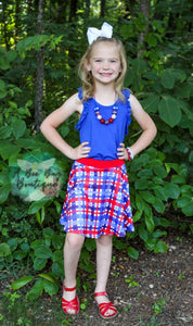 Patriotic Plaid Skirted Shorts