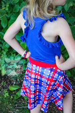Load image into Gallery viewer, Royal Blue Racerback Ruffle Tank
