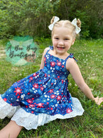 Load image into Gallery viewer, Floral Fireworks Twirl Dress
