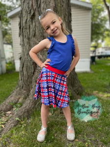 Patriotic Plaid Skirted Shorts