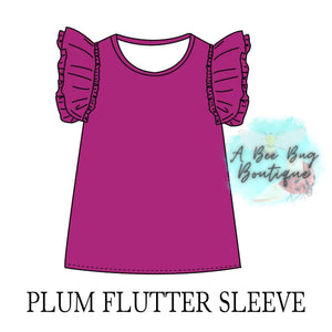 Plum Flutter Top