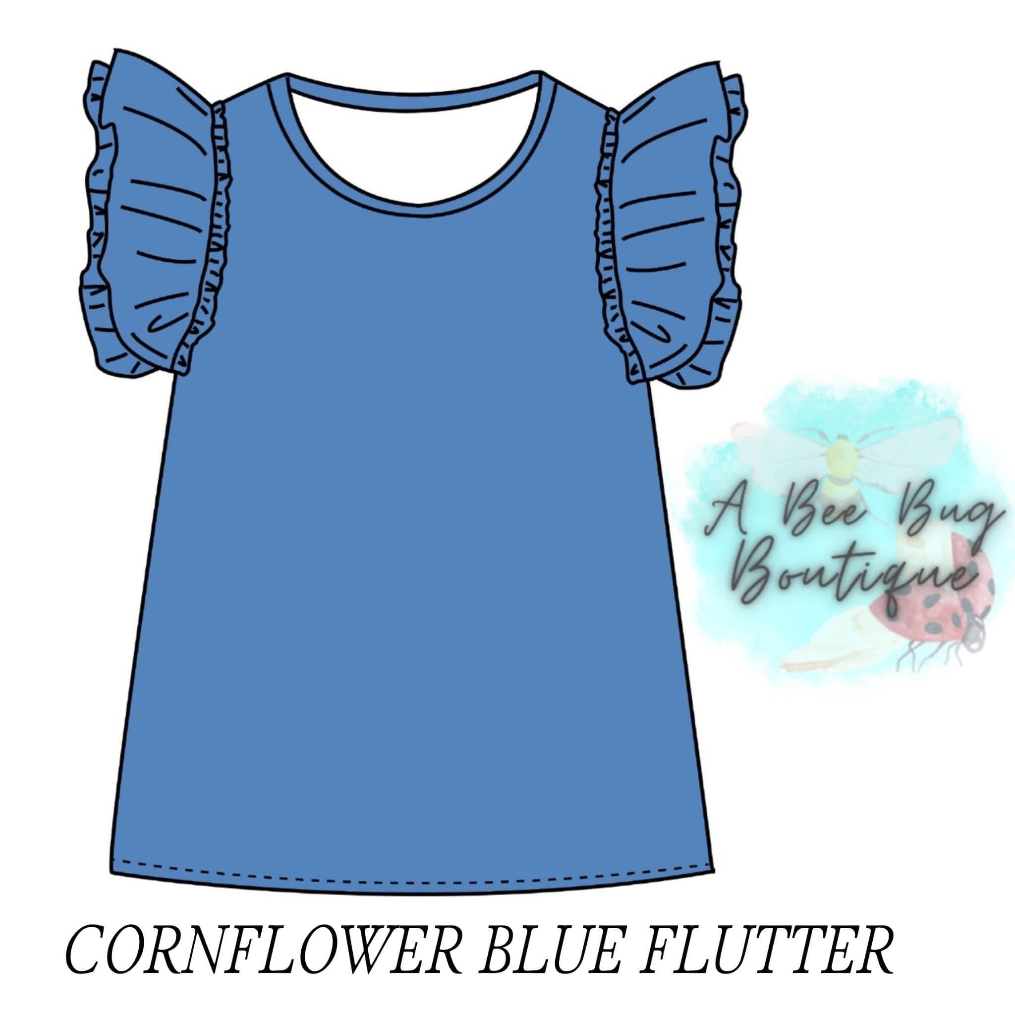 Cornflower Blue Flutter Top