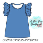 Load image into Gallery viewer, Cornflower Blue Flutter Top
