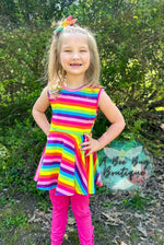 Load image into Gallery viewer, Rainbow Stripe Tank Peplum
