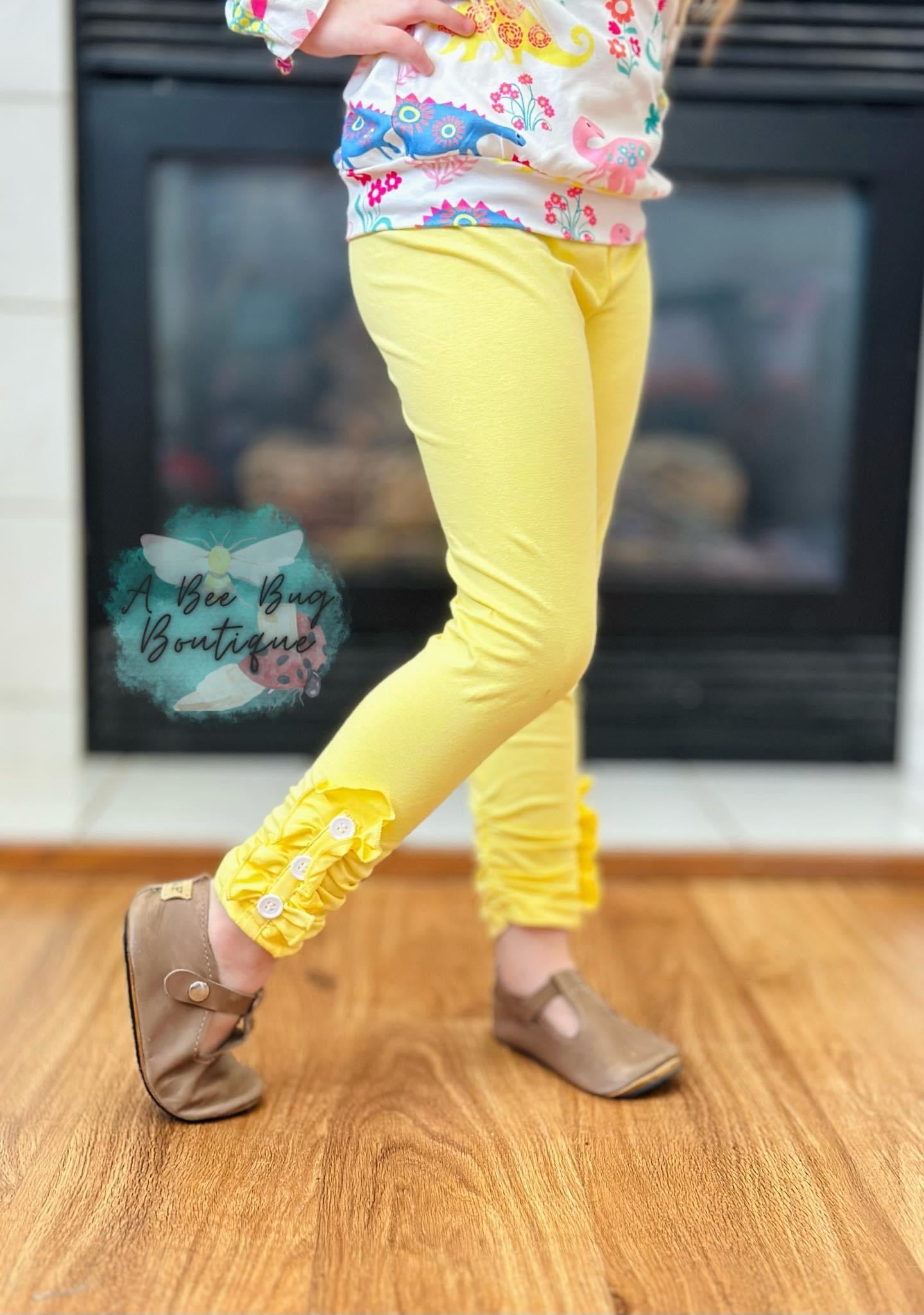 Yellow Button Leggings