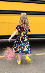 Load image into Gallery viewer, School Bus Twirl Dress
