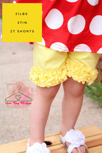 Yellow Ruffle Shorts