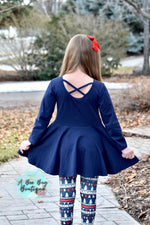 Load image into Gallery viewer, Navy Blue Crossback Peplum
