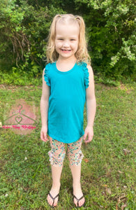 Teal Ruffle Tank