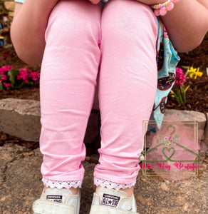 Pink Lace Leggings