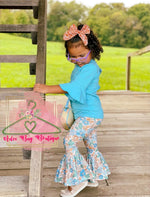 Load image into Gallery viewer, Turquoise Bell Sleeve Top
