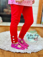 Load image into Gallery viewer, Red Button Leggings
