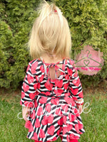 Load image into Gallery viewer, Valentine’s Stripes Tie Back Peplum
