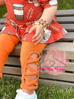 Load image into Gallery viewer, Orange criss-cross Leggings
