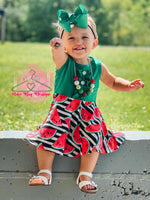 Load image into Gallery viewer, Watermelon Twirl Dress

