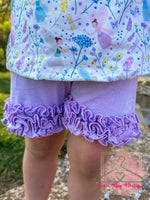 Load image into Gallery viewer, Lavender Ruffle Shorts
