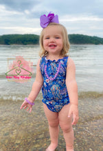 Load image into Gallery viewer, Deep Blue Sea Bubble Romper
