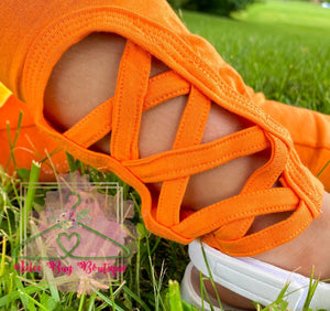 Orange criss-cross Leggings