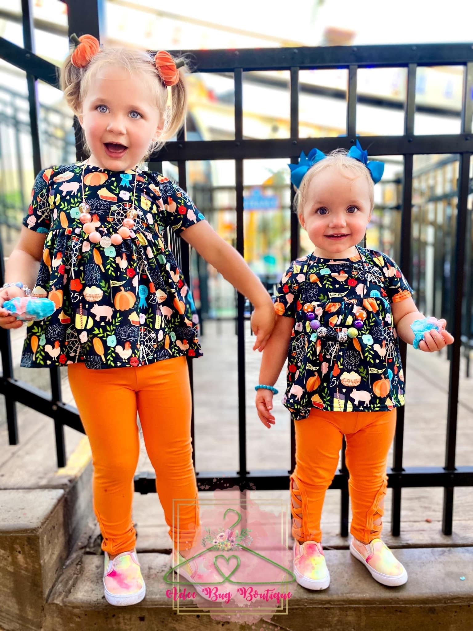 Orange criss-cross Leggings