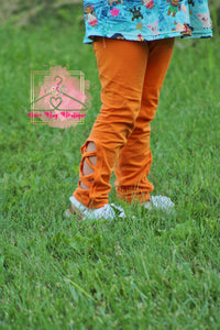Orange criss-cross Leggings