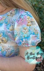 Load image into Gallery viewer, Rainbow Bunnies Twirl Dress

