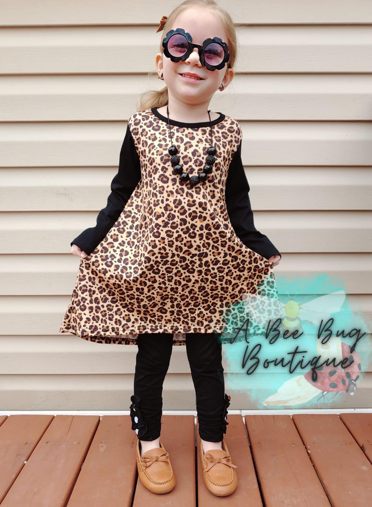 leopard print t shirt dress Classic Leopard T Shirt Dress – A Bee Bug Boutique