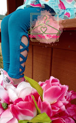 Load image into Gallery viewer, Teal Criss Cross Leggings

