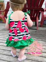 Load image into Gallery viewer, Watermelon Skirted Romper
