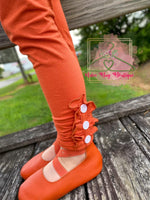 Load image into Gallery viewer, Pumpkin Orange Button Leggings
