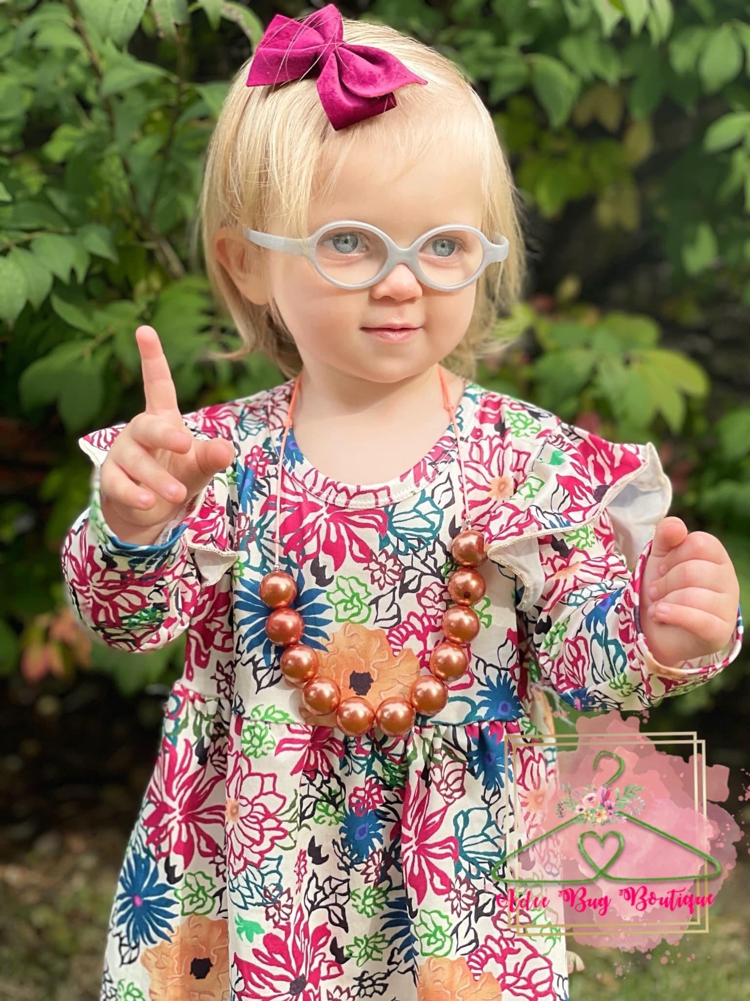 Plum Floral Pearl Dress