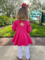 Load image into Gallery viewer, Hot Pink Bow Back Peplum
