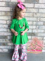 Load image into Gallery viewer, Green Bow Back Peplum
