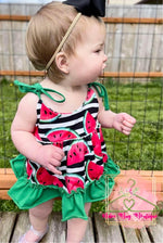 Load image into Gallery viewer, Watermelon Skirted Romper

