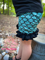 Load image into Gallery viewer, Sparkle Mermaid Ruffle Shorts
