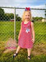 Load image into Gallery viewer, Red Stripes T-Shirt Dress
