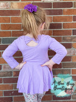 Load image into Gallery viewer, Lavender Bow Back Peplum

