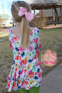 Watercolor Floral Twirl Top