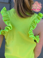 Load image into Gallery viewer, Lime Ruffle Tank
