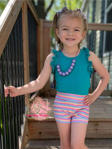 Teal Ruffle Tank